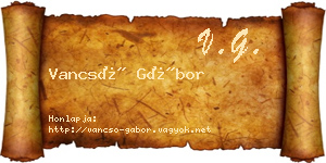 Vancsó Gábor névjegykártya